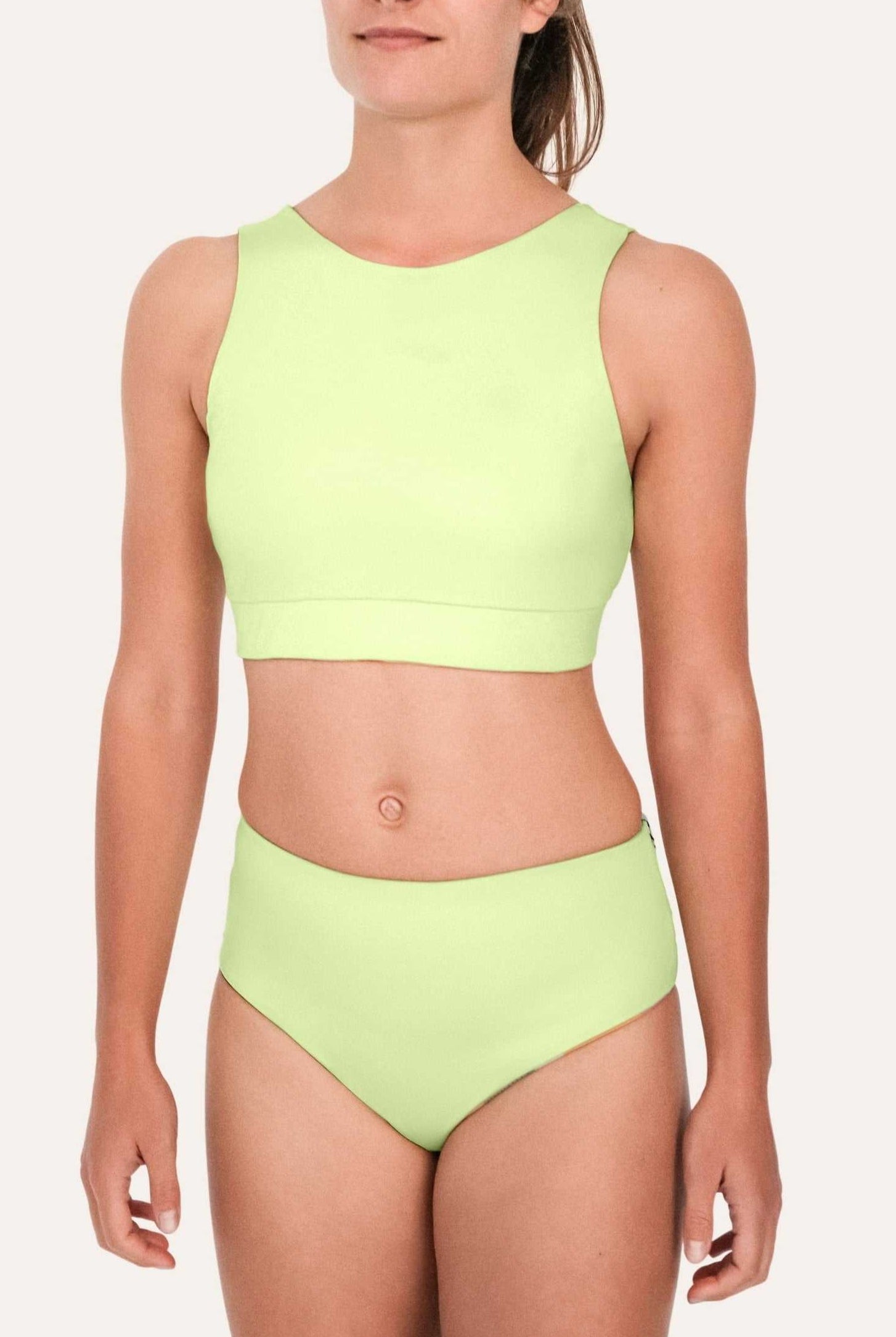 Reversible High Waist Bikini Bottom - Lemon / Flowerprint - SEASICK SWIM