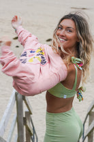 Rosa unisex sweater with bold back print and front logo stitch by Seasick Studio.