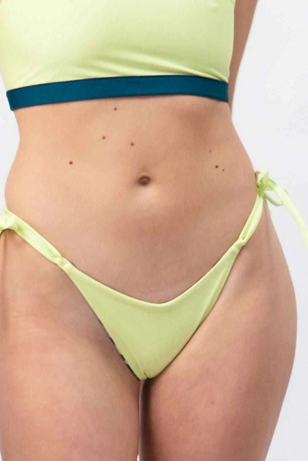 Triangle Bikini Bottom - Lemon/Oceanprint - SEASICK SWIM