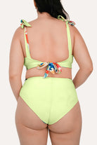 Reversible High Waist Bikini Bottom - Lemon / Flowerprint - SEASICK SWIM