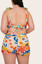 Reversible Surf Bikini Shorts - Lemon / Flowerprint - SEASICK SWIM