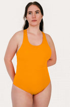 Reversible Sporty Swimsuit - Orange / Pink Waves - SEASICK SWIM