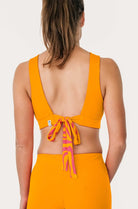 Reversible Surf Bikini Top_Orange/Pink Waves_SEASICK SWIM