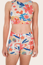 Reversible Surf Bikini Shorts - Lemon / Flowerprint - SEASICK SWIM