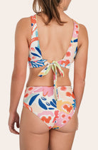 Reversible High Waist Bikini Bottom - Lemon / Flowerprint - SEASICK SWIM