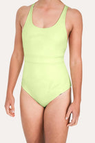 Reversible Sporty Swimsuit - Lemon / Flowerprint - SEASICK SWIM