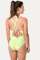 Reversible Sporty Swimsuit - Lemon / Flowerprint - SEASICK SWIM