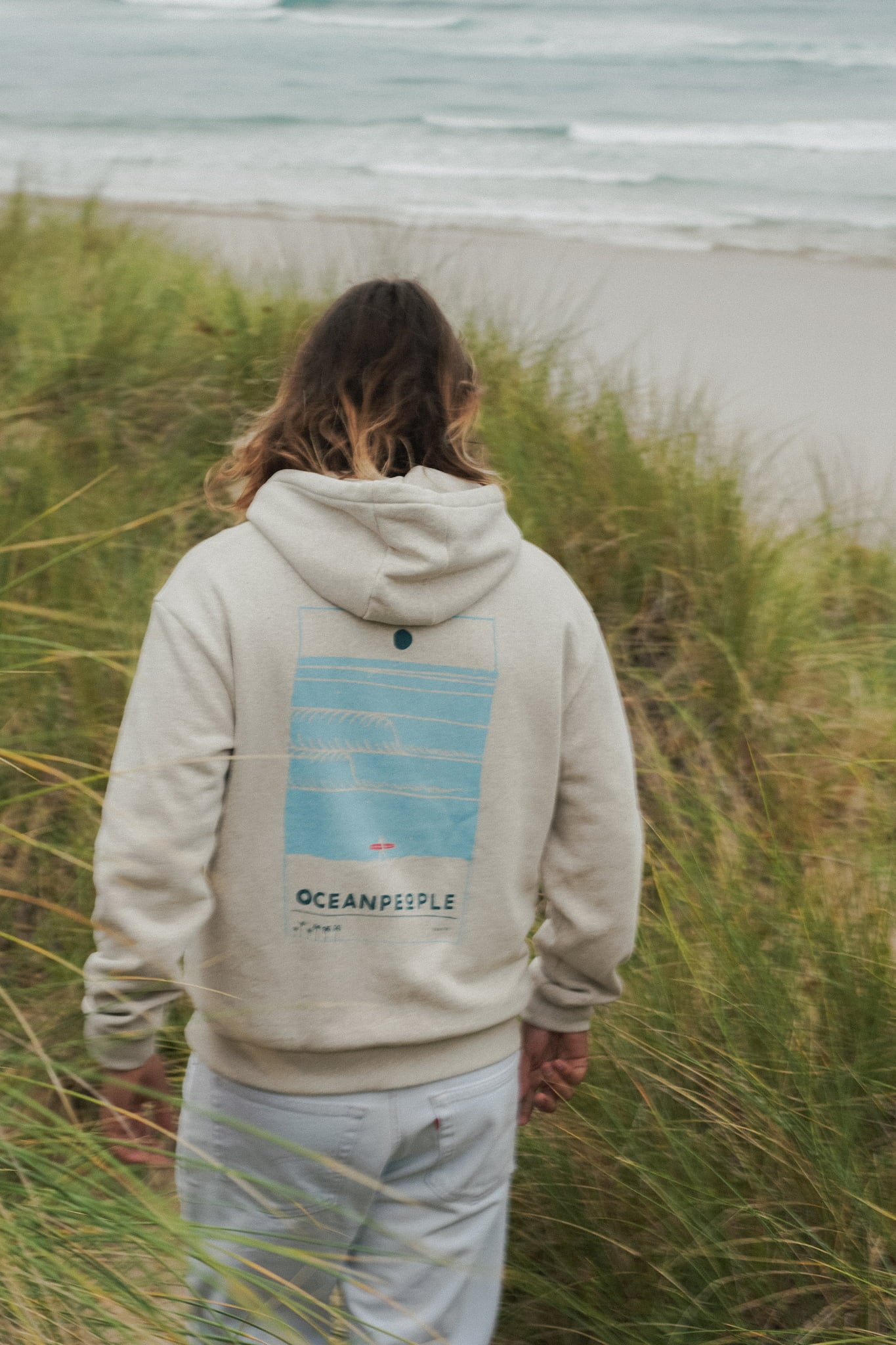 Organic Cotton Beige Unisex Hoodie by Seasick Studio