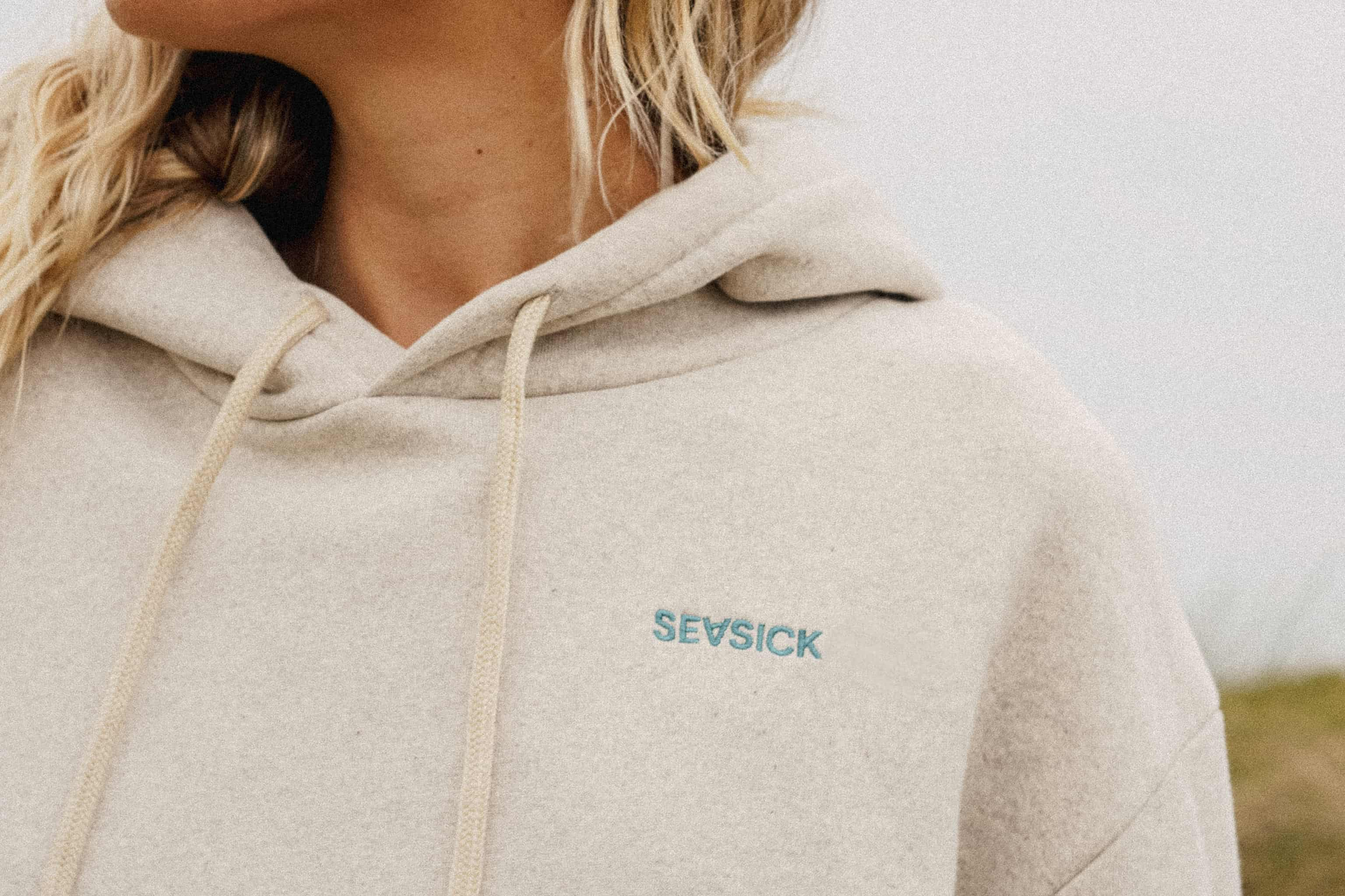 Organic Cotton Beige Unisex Hoodie by Seasick Studio