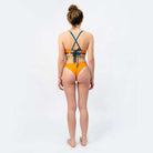 Sustainable Brazilian Bikini Bottom -Orange/Petrol - SEASICK SWIM