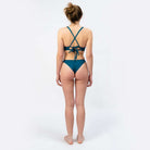 Sustainable Sporty Bikini Top - Orange/Petrol - SEASICK SWIM