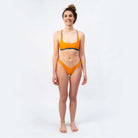 Sustainable Brazilian Bikini Bottom -Orange/Petrol - SEASICK SWIM