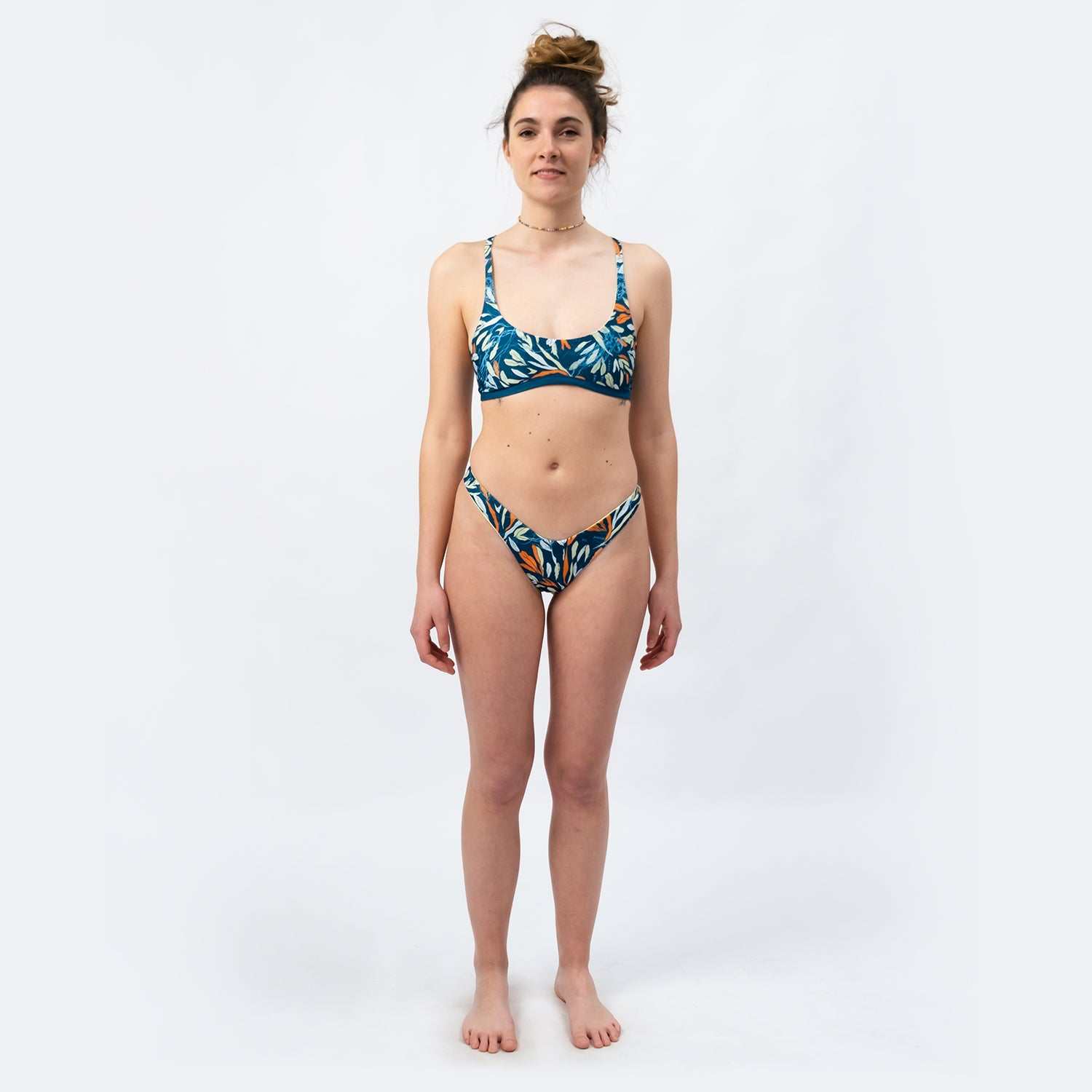 Sustainable Brazilian Bikini Bottom - Lemon/Oceanprint - SEASICK SWIM