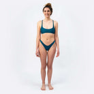 Sustainable Brazilian Bikini Bottom -Orange/Petrol - SEASICK SWIM