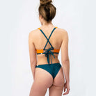 Sustainable Sporty Bikini Top - Orange/Petrol - SEASICK SWIM