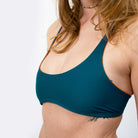 Sustainable Sporty Bikini Top - Orange/Petrol - SEASICK SWIM