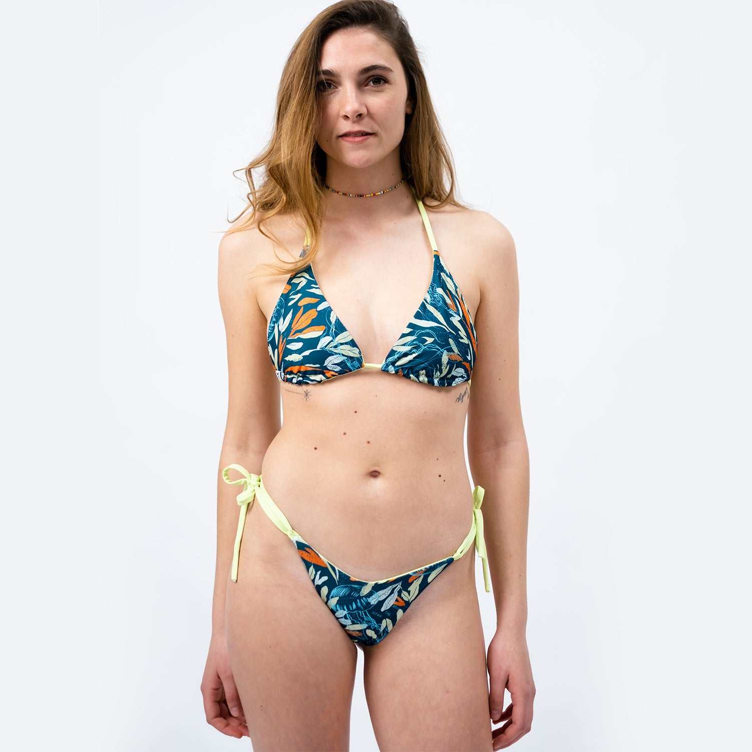 Triangle Bikini Bottom - Lemon/Oceanprint - SEASICK SWIM 