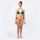 Triangle Bikini Top  - Orange/Petrol - SEASICK SWIM