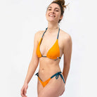 Triangle Bikini Top  - Orange/Petrol - SEASICK SWIM