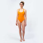 Reversible High Cut Swimsuit - Orange/Petrol - SEASICK SWIM