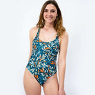 Reversible High Cut Swimsuit – Lemon/Oceanprint - SEASICK SWIM